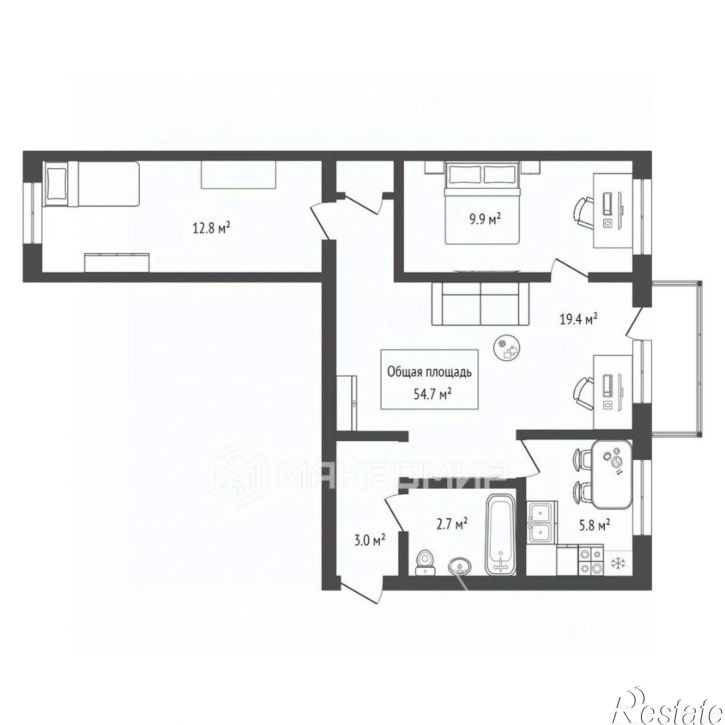 3-комн квартира улица Стофато, 11,  д. 11