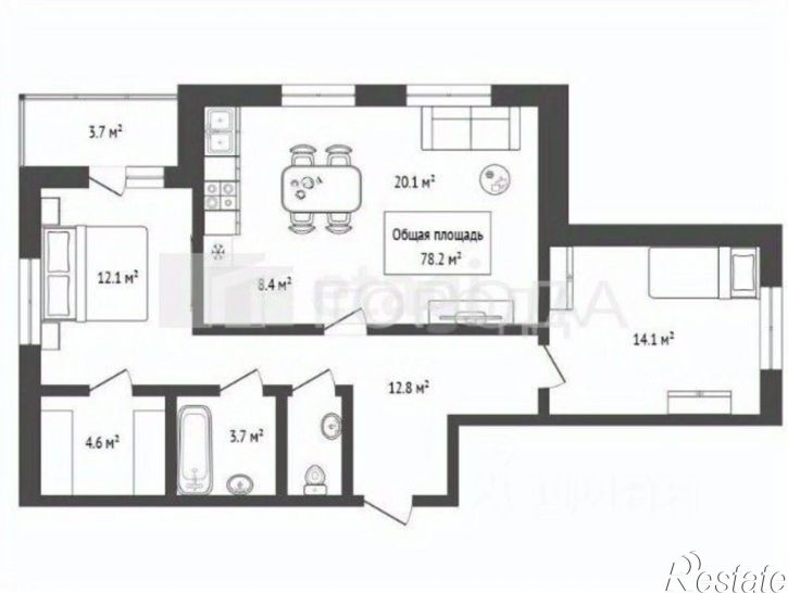3-комн квартира улица Кирова, 11,  д. 11