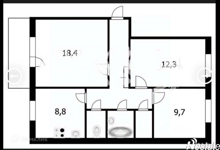 3-комн квартира улица Белинского, 6,  д. 6