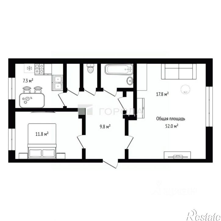 2-комн квартира Фасадная улица, 16,  д. 16