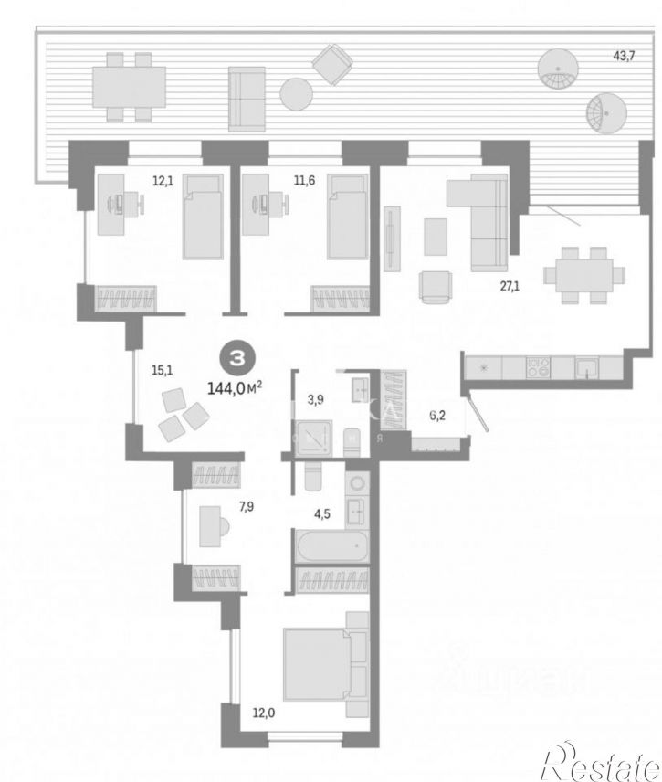 3-комн квартира ул Большевистская, 88,  д. 88