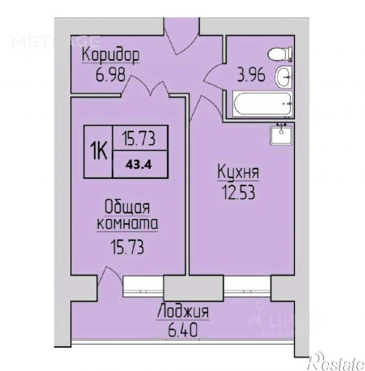 1-комн квартира ул Юности, д 7