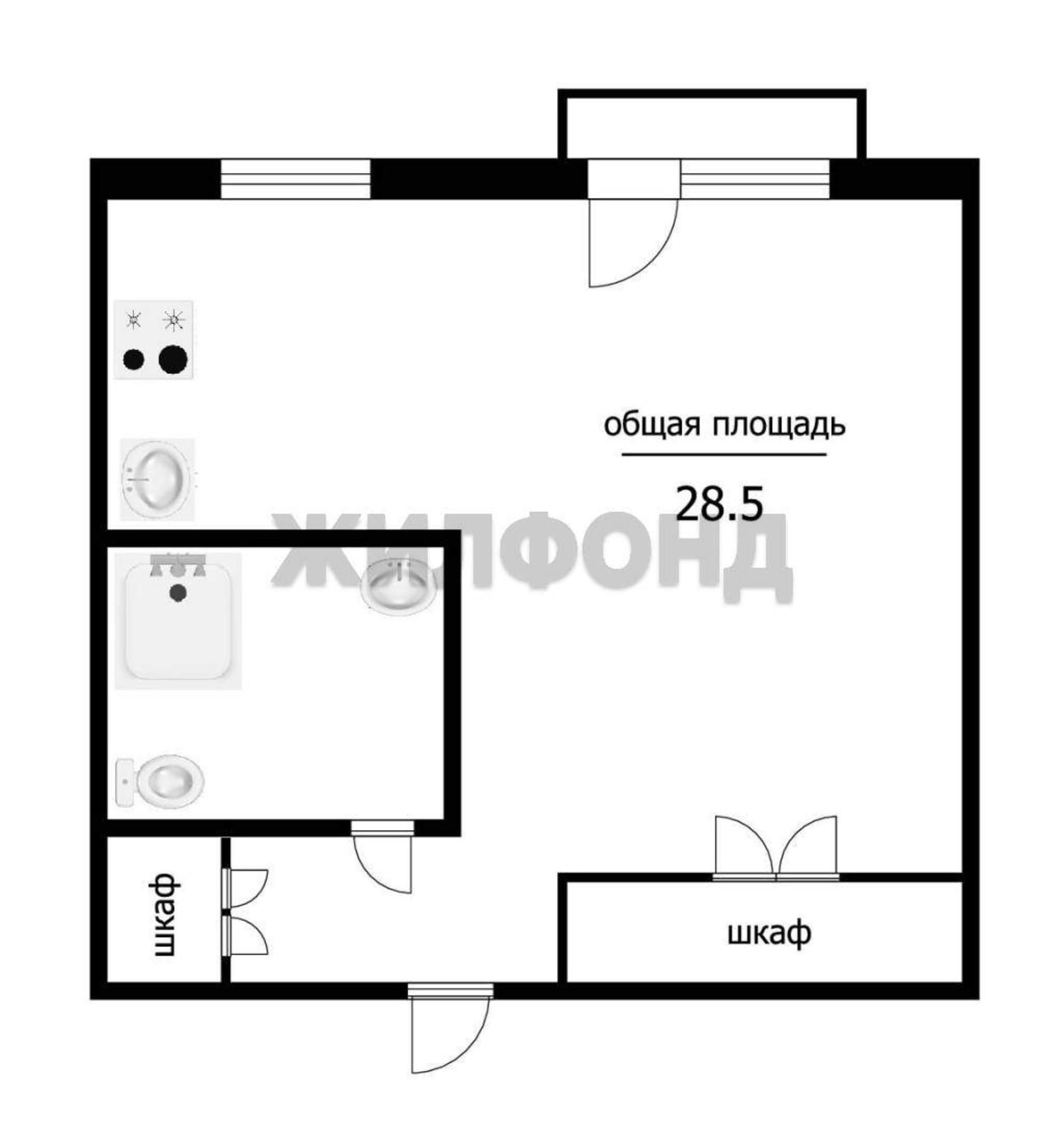 Купить студию за 2 950 000 рублей на Киевская улица, д.24