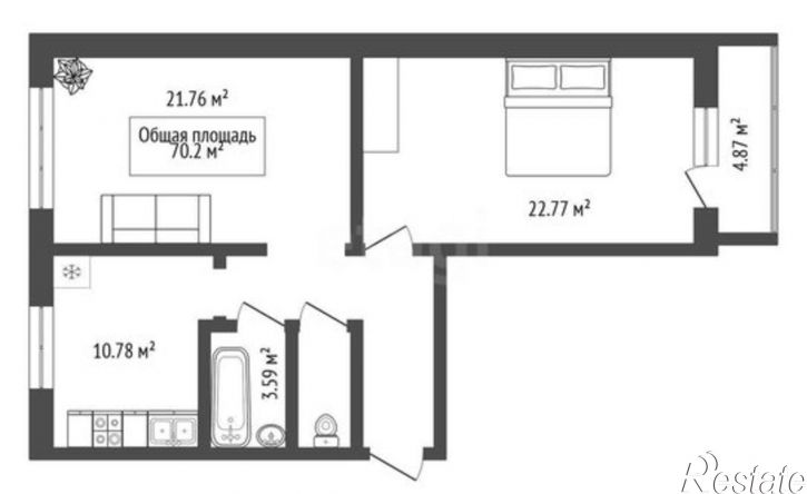 2-комн квартира ул Выборная, 91А,  д. 91А