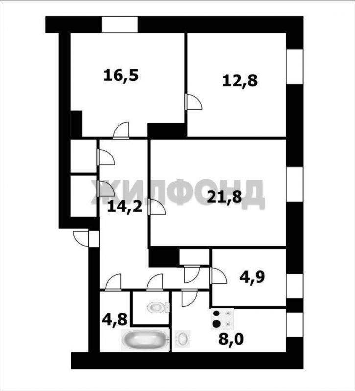 4-комн квартира Пархоменко улица, д.8