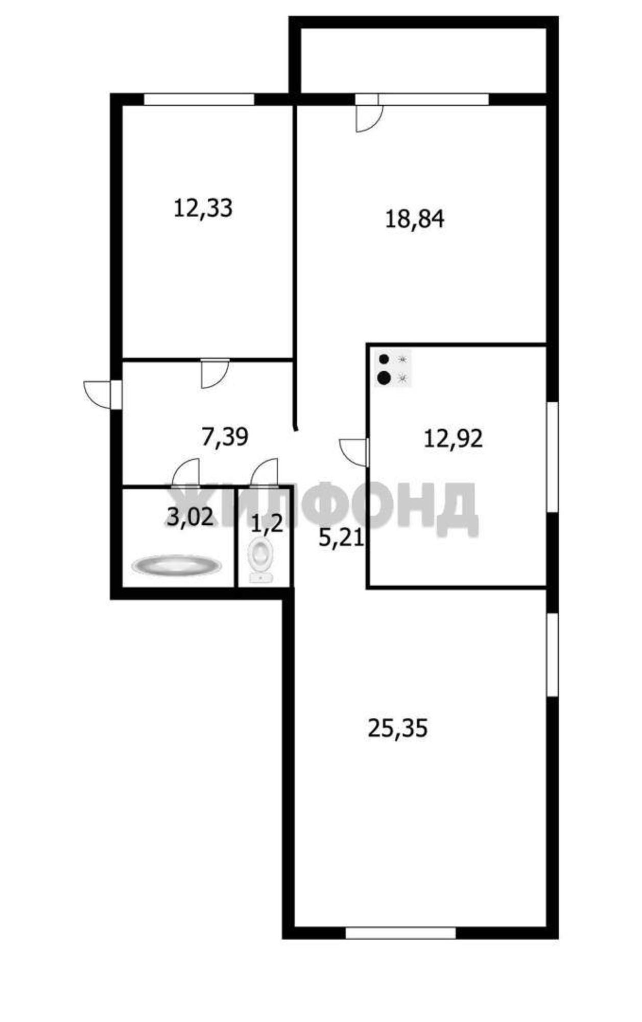 Купить квартиру за 5 450 000 рублей на Плющихинская улица, д.9