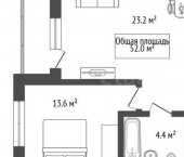 2-комн, 52кв м, этаж 25/25 улица Дмитрия Донского, 25/1