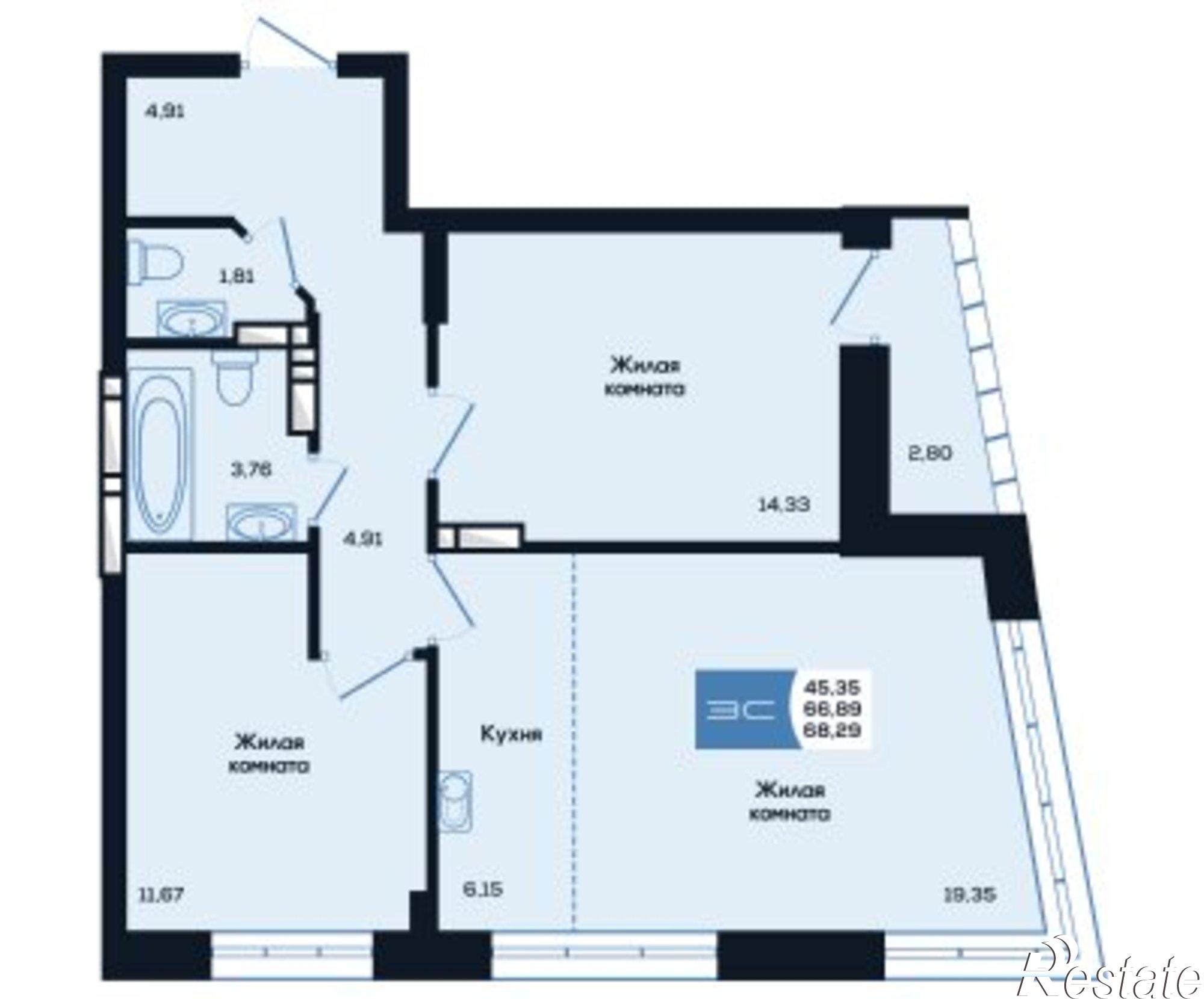 Купить квартиру за 10 600 000 рублей на Петропавловская улица, 10А