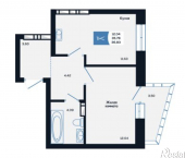 1-комн, 37 кв м, этаж 12/25 ул Титова, 46