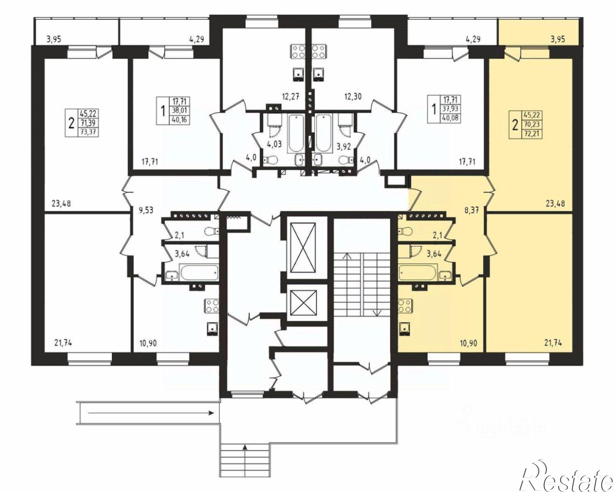 Купить квартиру за 6 946 640 рублей на ул Выборная, 91А