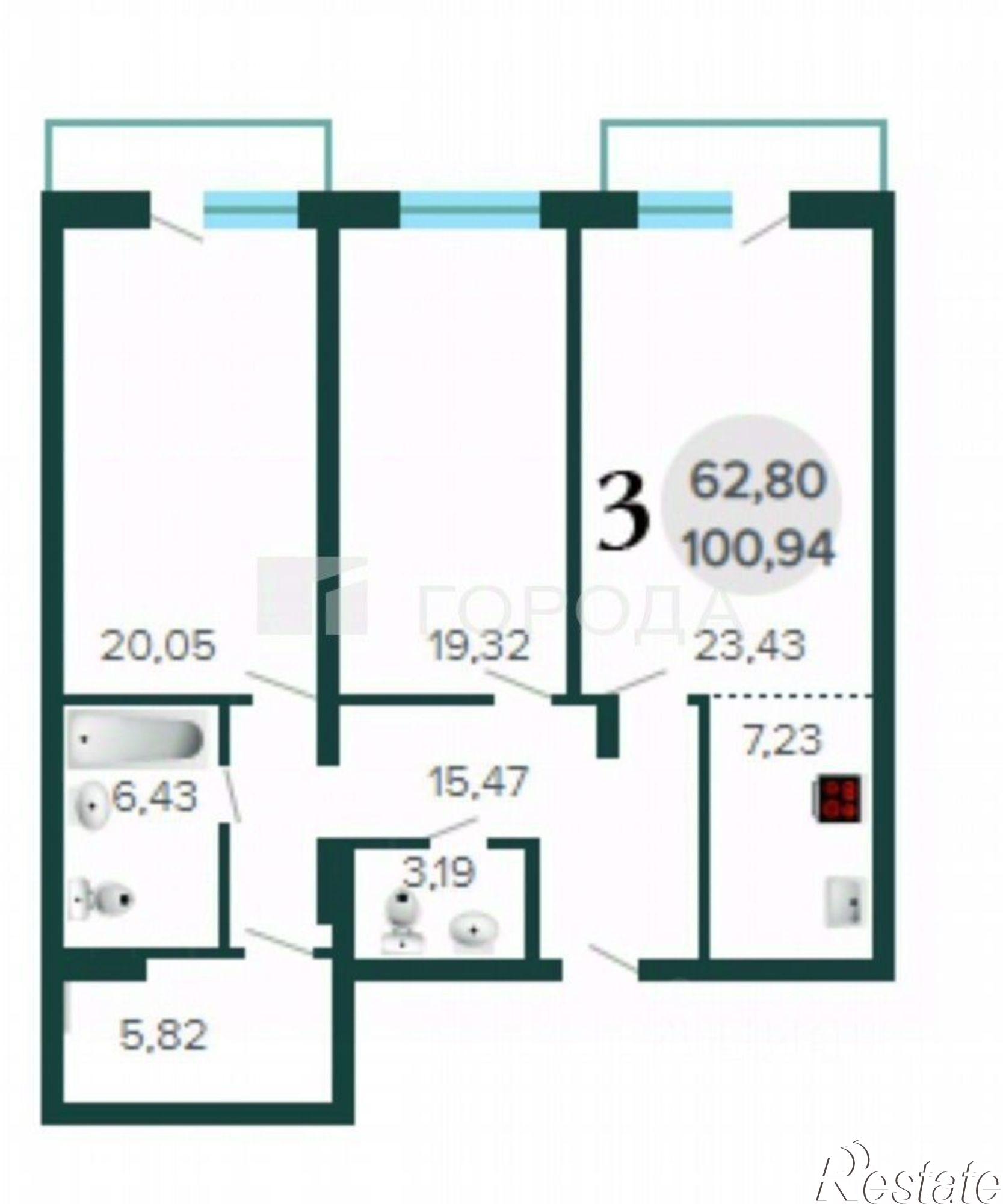 Купить квартиру за 15 950 000 рублей на улица Лескова, 31