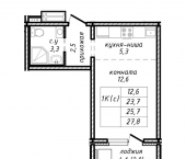 1-комн, 25 кв м, этаж 16/17 улица Связистов, 162/1