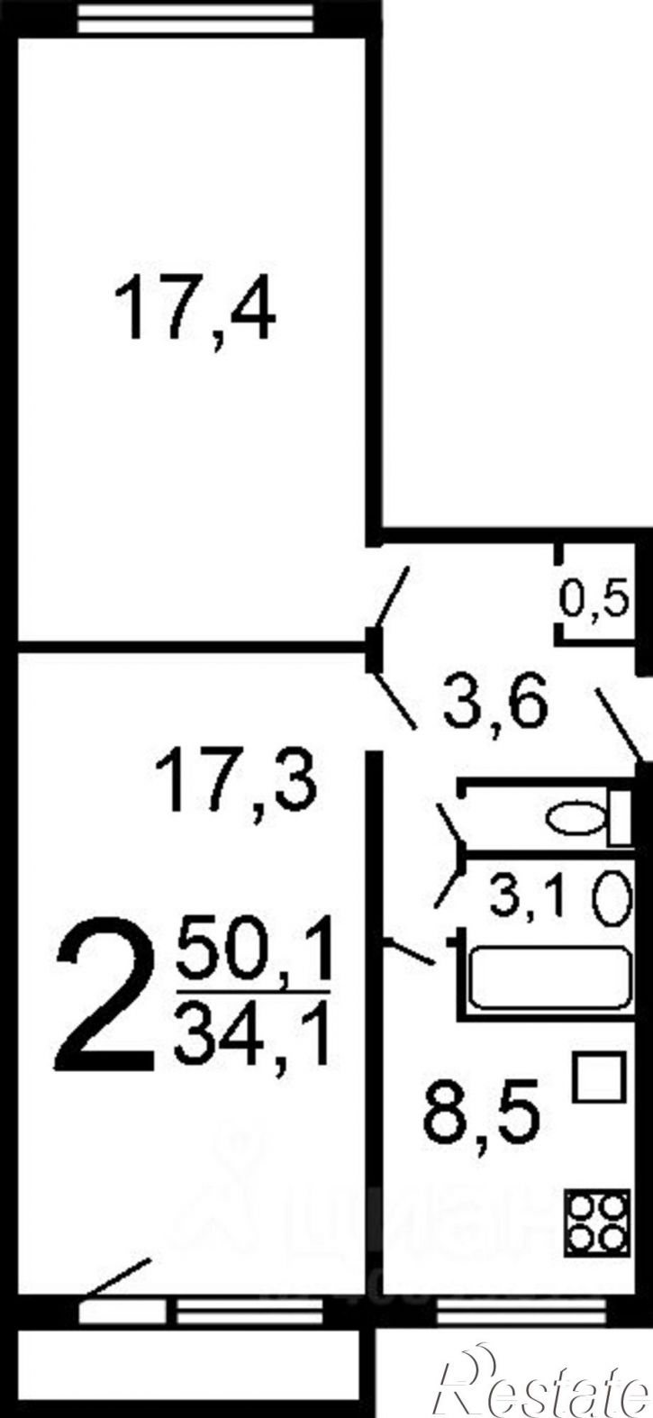 2-комн квартира ул Трикотажная, 56/1,  д. 56/1