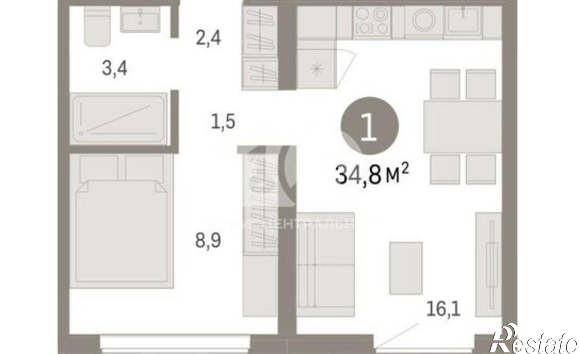 Купить квартиру за 5 800 000 рублей на улица Аэропорт, 90