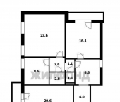 4-комн, 112.8кв м, этаж 1/16 1905 года улица, д.21к3