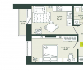 1-комн, 43 кв м, этаж 19/25 ул Вилюйская, 10
