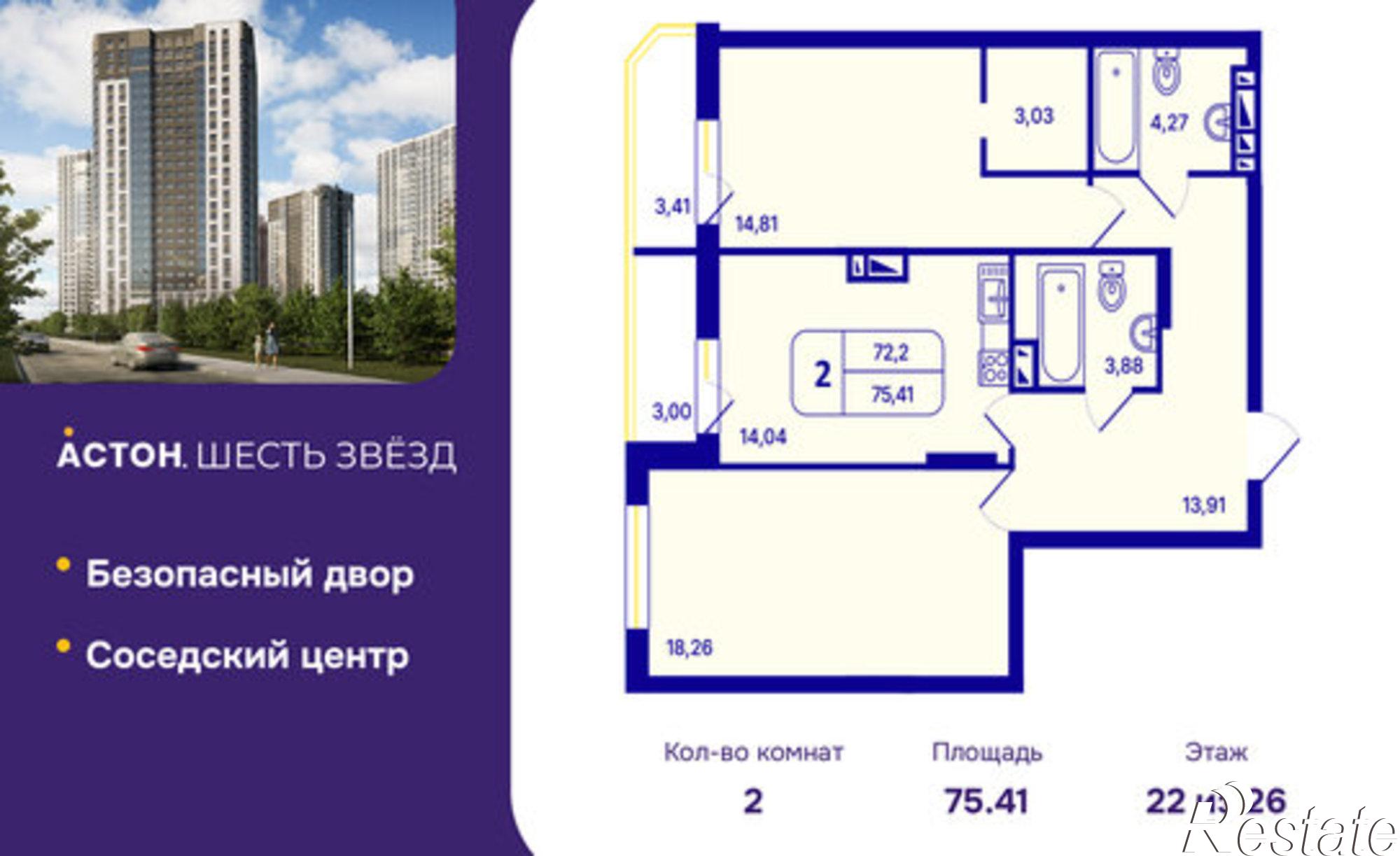 Купить квартиру за 8 930 000 рублей на ул Аникина, 6