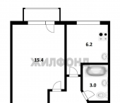 1-комн, 28.9кв м, этаж 2/5 Комсомольская улица, д.9