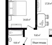2-комн, 46кв м, этаж 25/25 ул Дмитрия Донского, 23/2