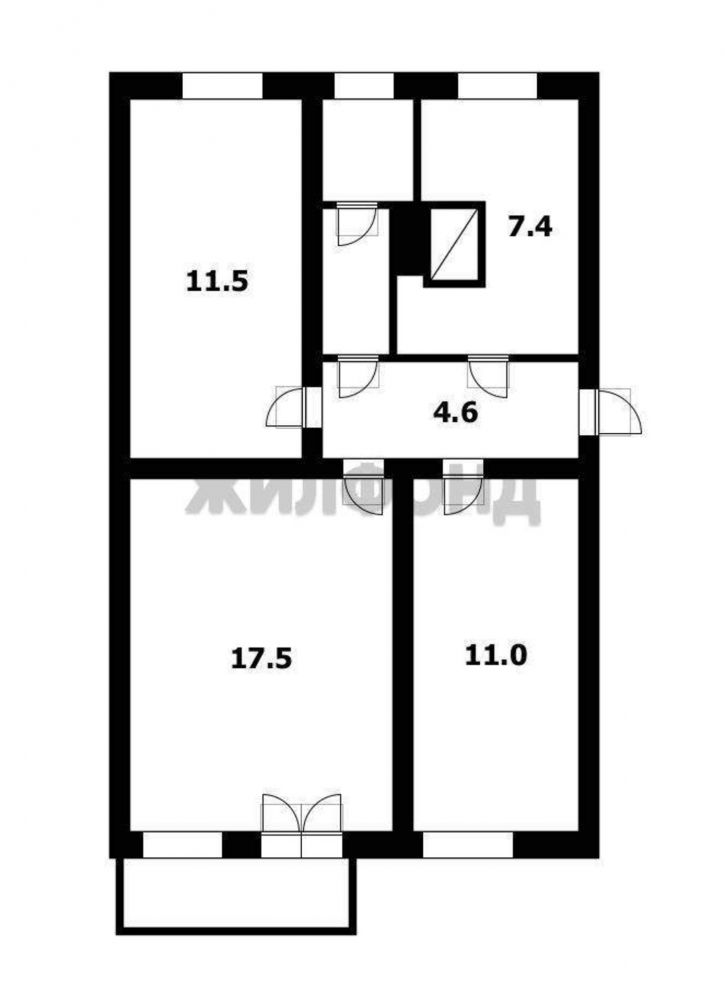 3-комн квартира 1-й Порядковый переулок, д.4
