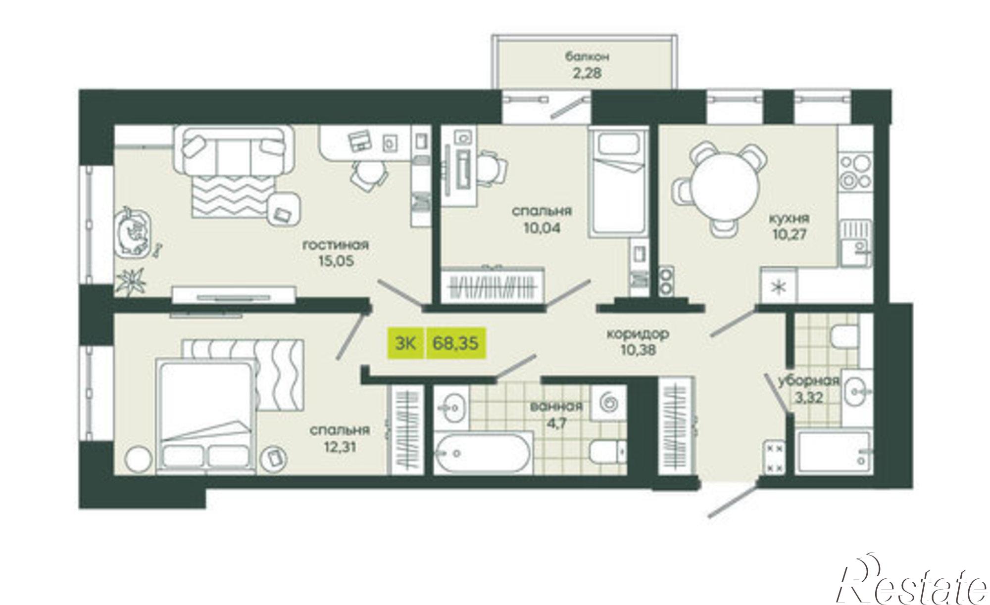 Купить квартиру за 9 850 000 рублей на ул Вилюйская, 10