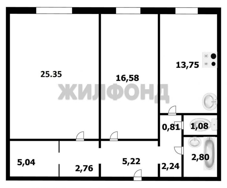 2-комн квартира Татьяны Снежиной улица, д.46