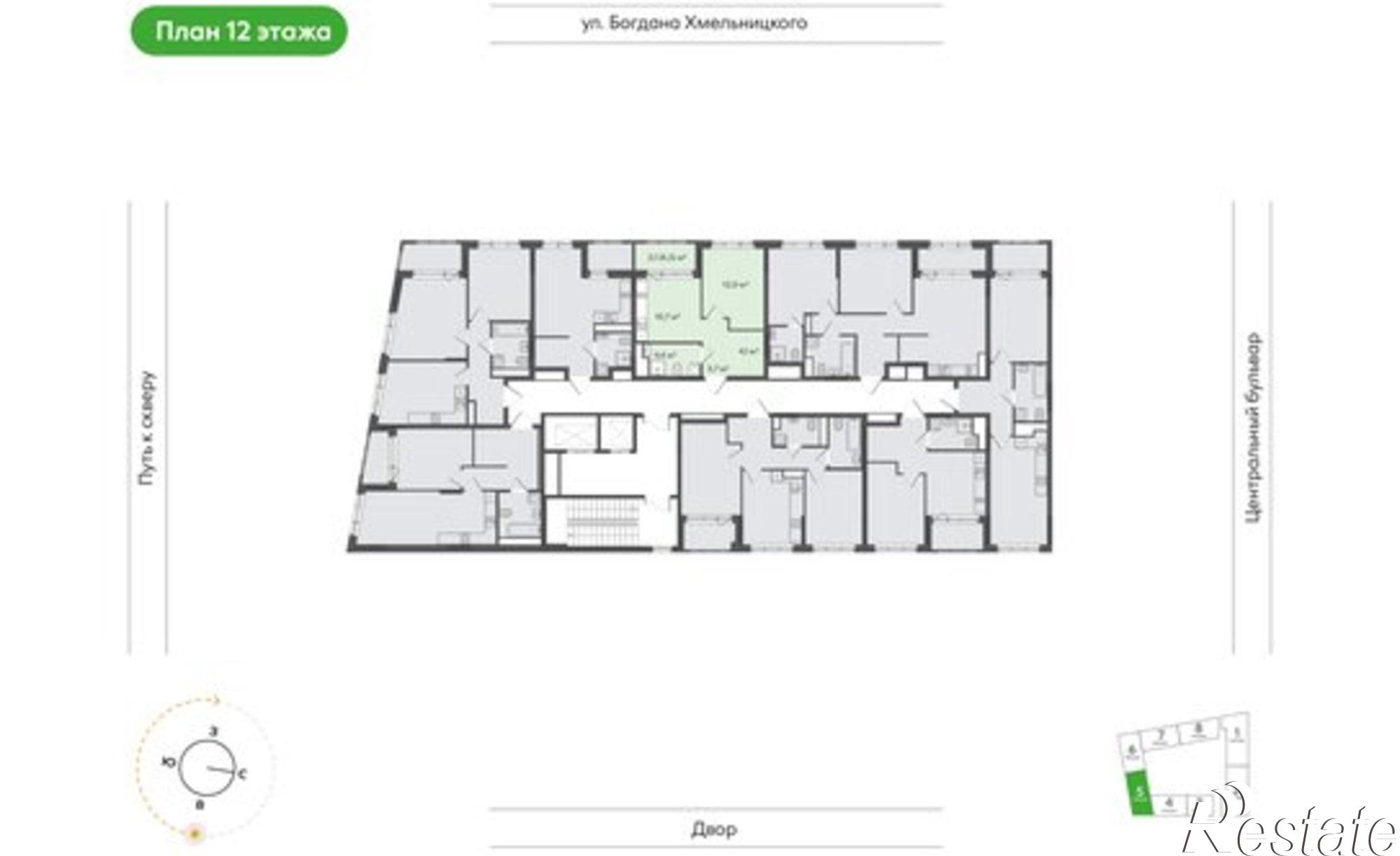 Купить квартиру за 5 369 600 рублей на улица Богдана Хмельницкого, 148