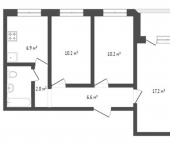4-комн, 89кв м, этаж 5/5 улица Добролюбова, 154/1