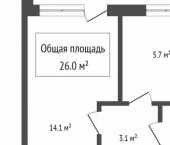 1-комн, 41кв м, этаж 5/25 улица Романова, 60/1