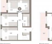 3-комн, 109 кв м, этаж 8/15 ул Большевистская, 102