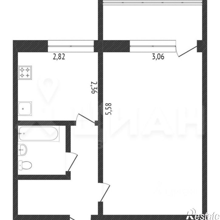 1-комн квартира ул Крылова, 27,  д. 27