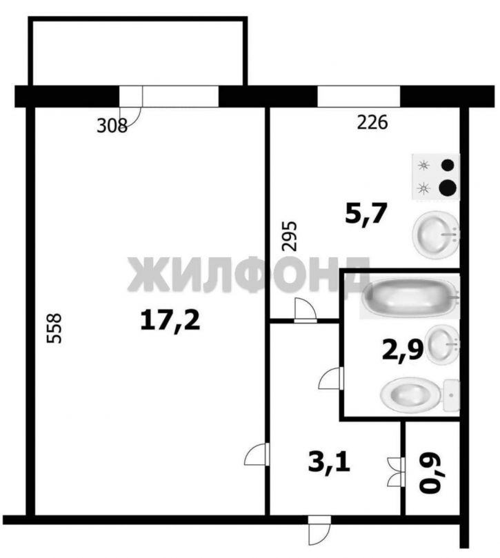 1-комн квартира Иванова улица, д.15