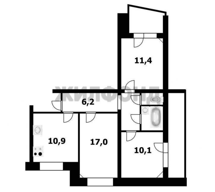3-комн квартира Выборная улица, д.122/1