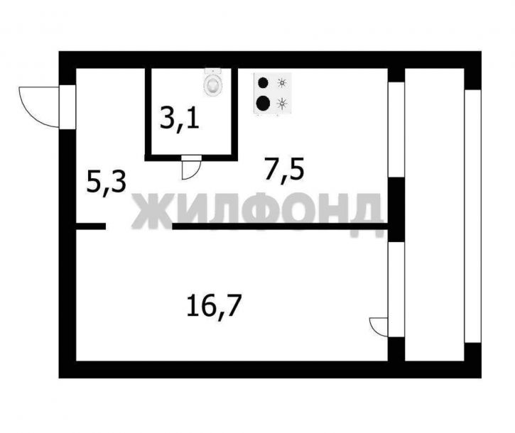 1-комн квартира Палласа улица, д.33