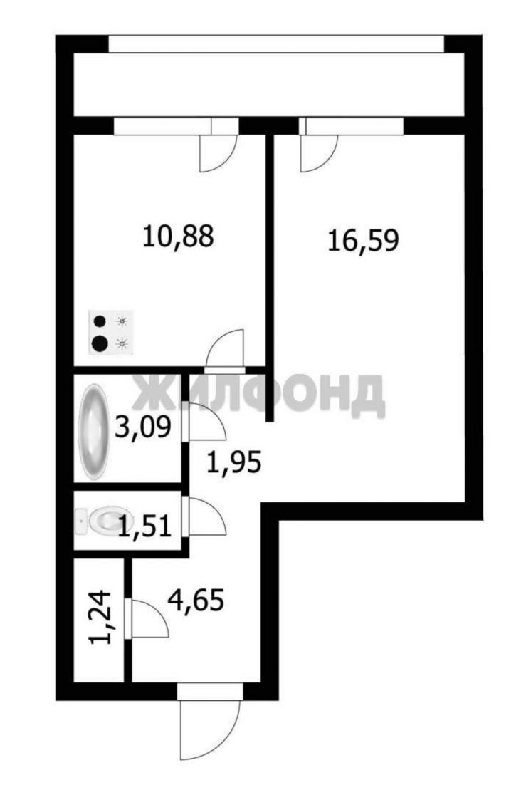 1-комн квартира Николая Сотникова улица, д.17
