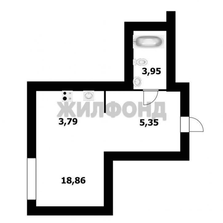 1-комн квартира Железнодорожная улица, д.18