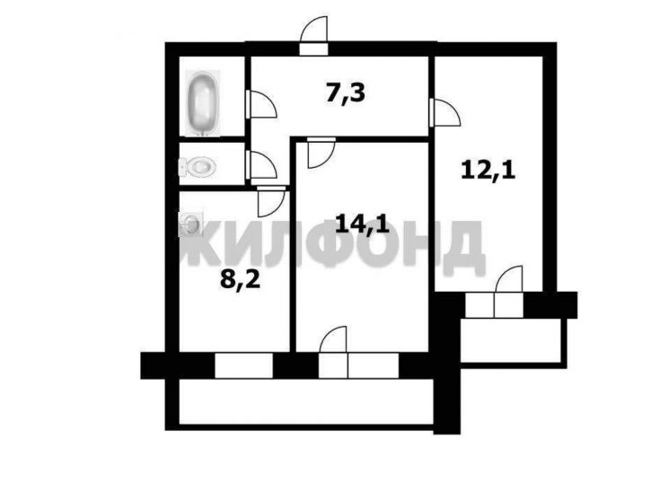 2-комн квартира 9-го Ноября улица, д.95