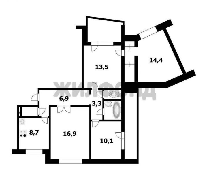 4-комн квартира Рассветная улица, д.5