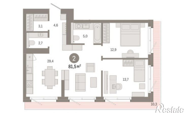 2-комн квартира в новом доме Журинская улица, 128,  д. 128