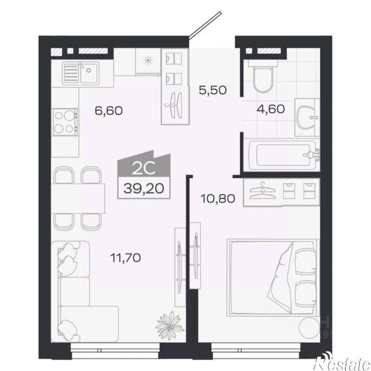 2-комн квартира в новом доме ул Ясный Берег, 30/1,  д. 30/1