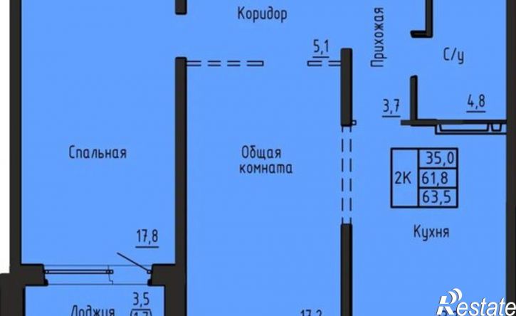 2-комн квартира в новом доме Южно-Чемской жилмассив
