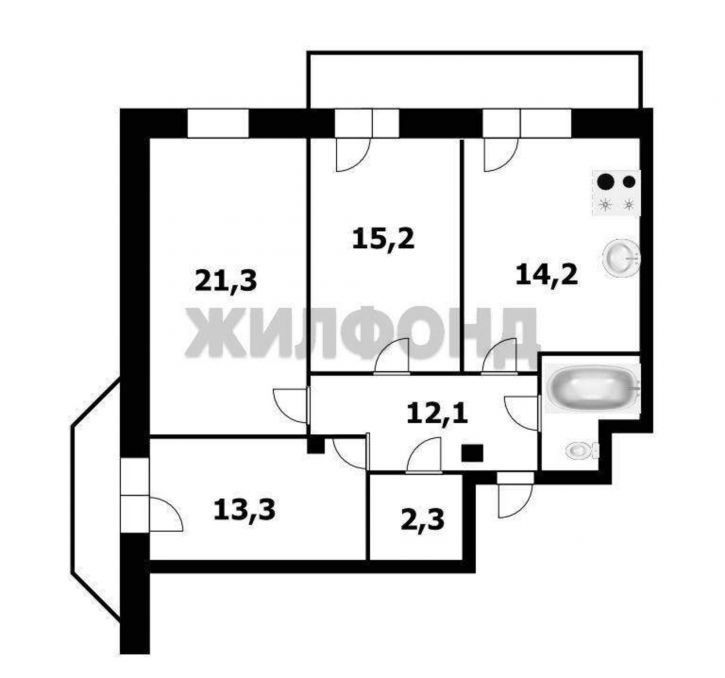 3-комн квартира Степная улица, д.6