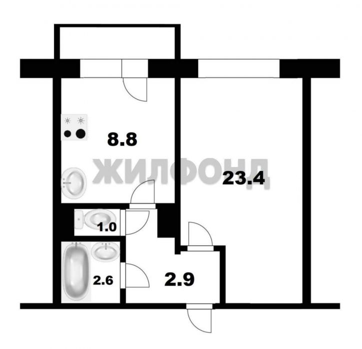 1-комн квартира Зорге улица, д.82