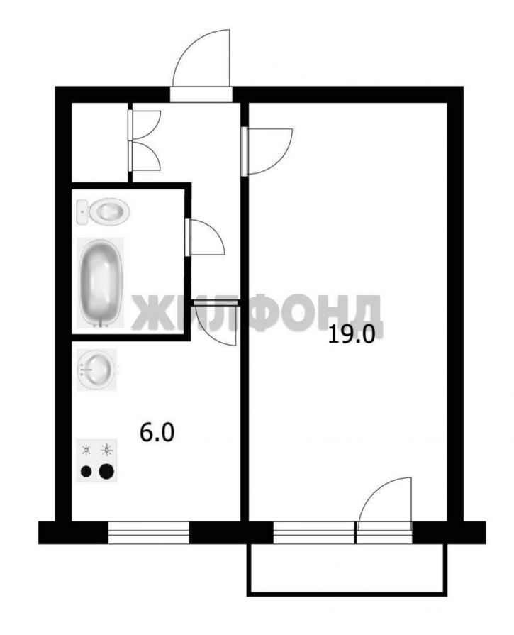 1-комн квартира Объединения улица, д.44