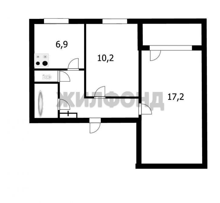 2-комн квартира Челюскинцев улица, д.15