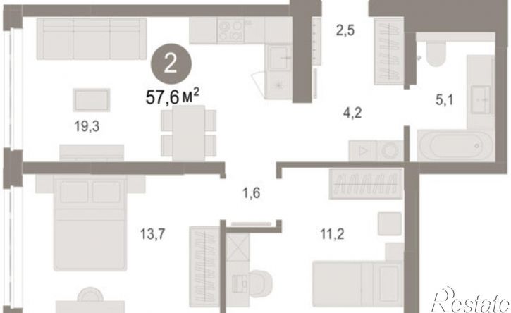 3-комн квартира в новом доме ул Есенина, 9/2,  д. 9/2