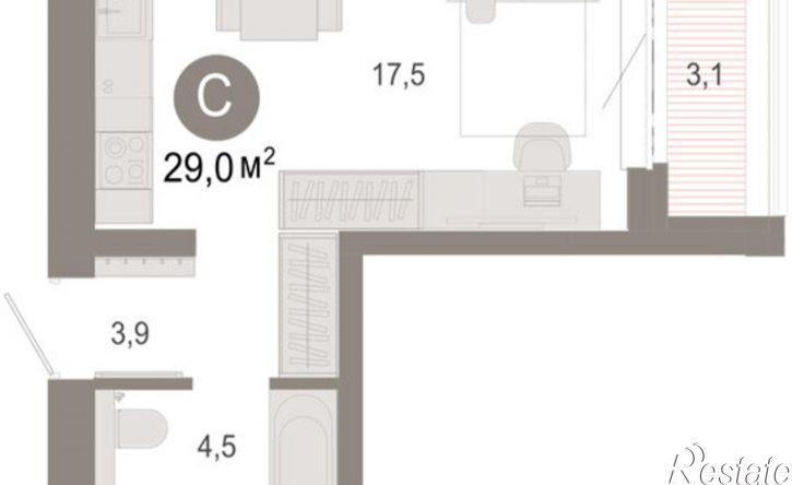 1-комн квартира в новом доме улица Есенина, 9/2,  д. 9/2