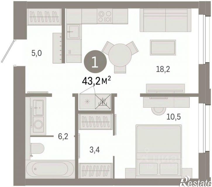 2-комн квартира в новом доме Журинская улица, 126А,  д. 126А