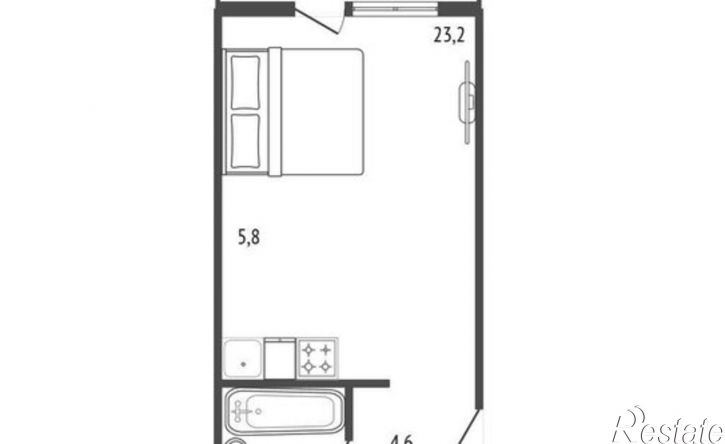 1-комн квартира улица Есенина, 12/1,  д. 12/1