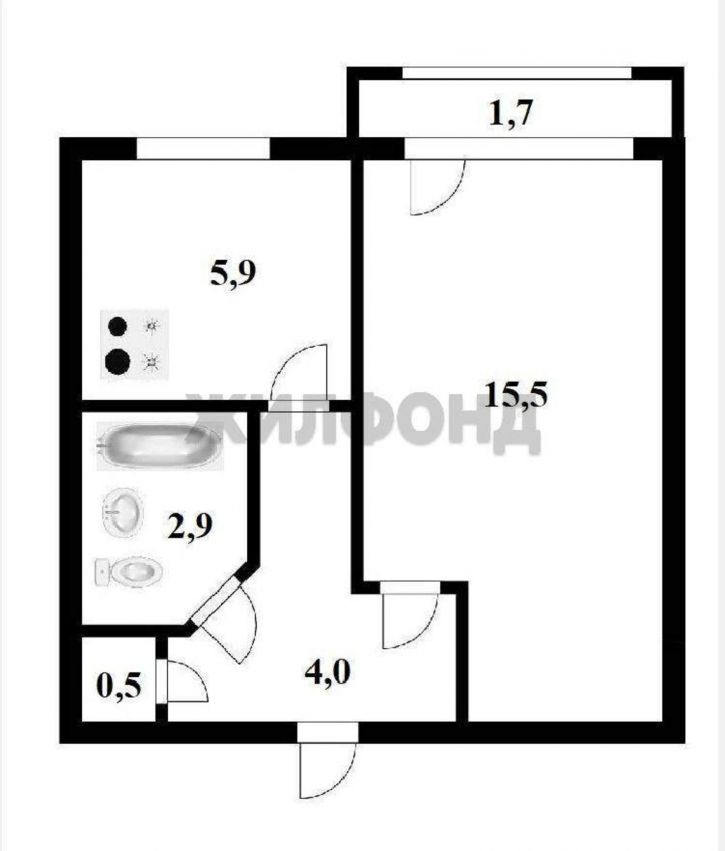 1-комн квартира Выборная улица, д.95